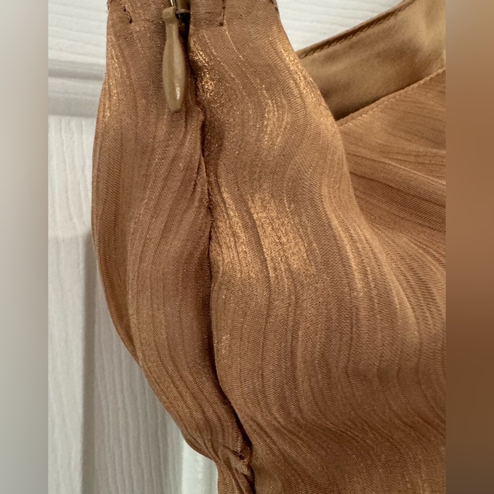 Anthropologie One-Shoulder Metallic Wide-Leg Jumpsuit, Size 4 - Picture 13 of 14